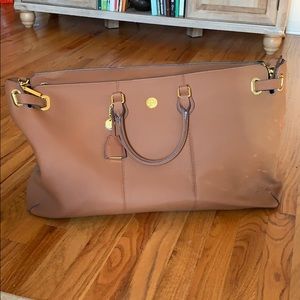 Joy Mangano Tan Leather Carry On